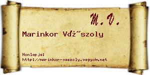 Marinkor Vászoly névjegykártya